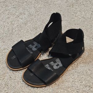 Sorel Black Leather‎ Sandals